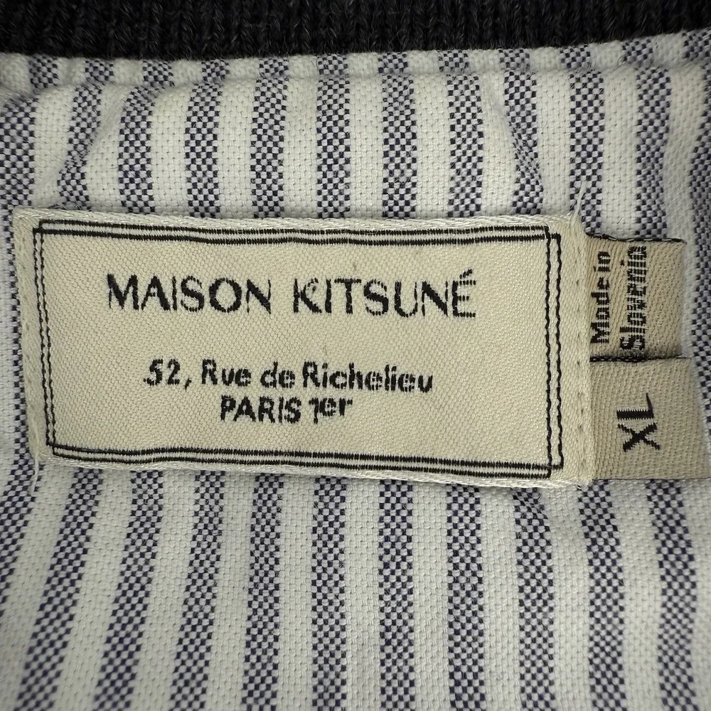 Maison Kitsuné Virgin Wool Zip Vest Blue Lined Made in‎ Slovenia XL FW15M241